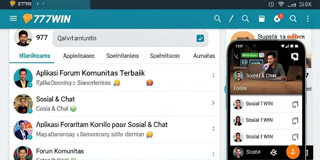 Antarmuka aplikasi Forum Komunitas 9777WIN yang menarik dan fungsional.