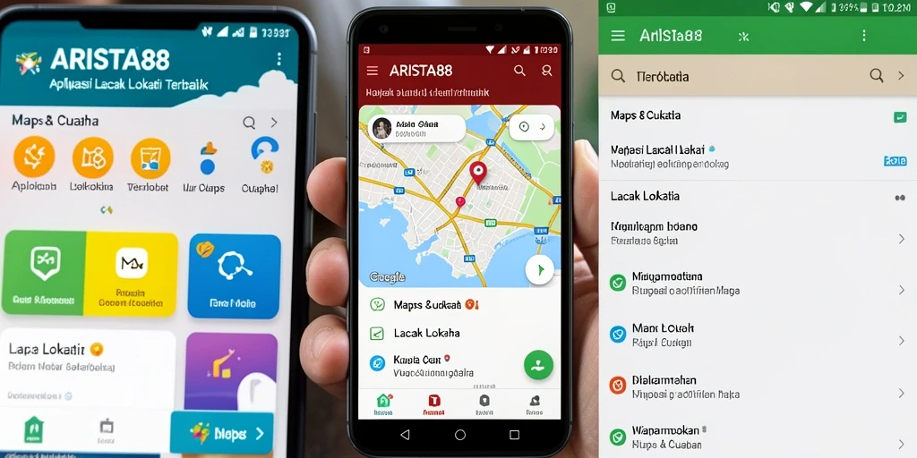 Antarmuka ARISTA88 dengan fungsi Lacak Lokasi yang jelas dan responsif.