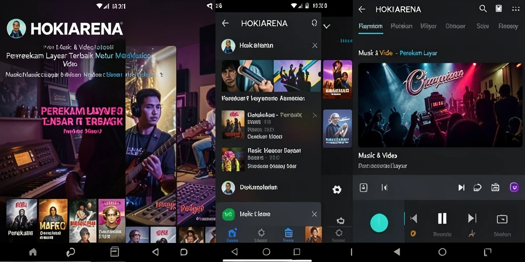 Antarmuka HOKIARENA yang intuitif untuk merekam layar.