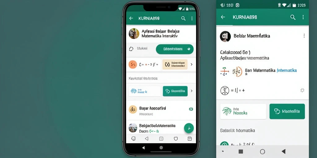 Antarmuka KURNIA898 yang menarik dan interaktif untuk Belajar Matematika.