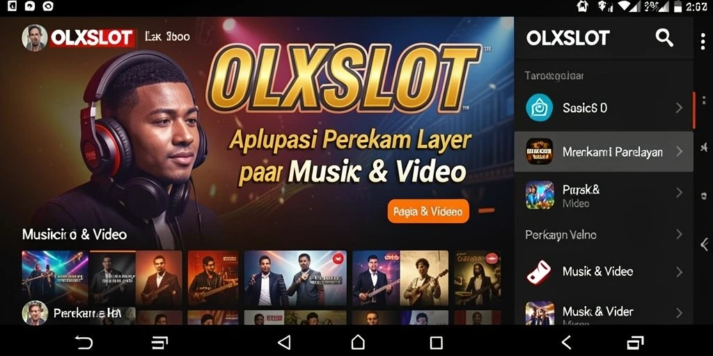 Tampilan antarmuka OLXSLOT untuk perekaman layar yang intuitif.