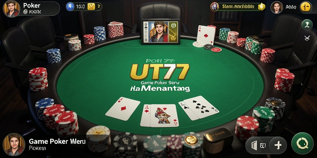 Tampilan antarmuka game poker UT77 yang menarik dan interaktif.